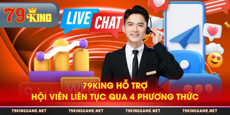 79KING hỗ trợ hội viên liên tục qua 4 phương thức